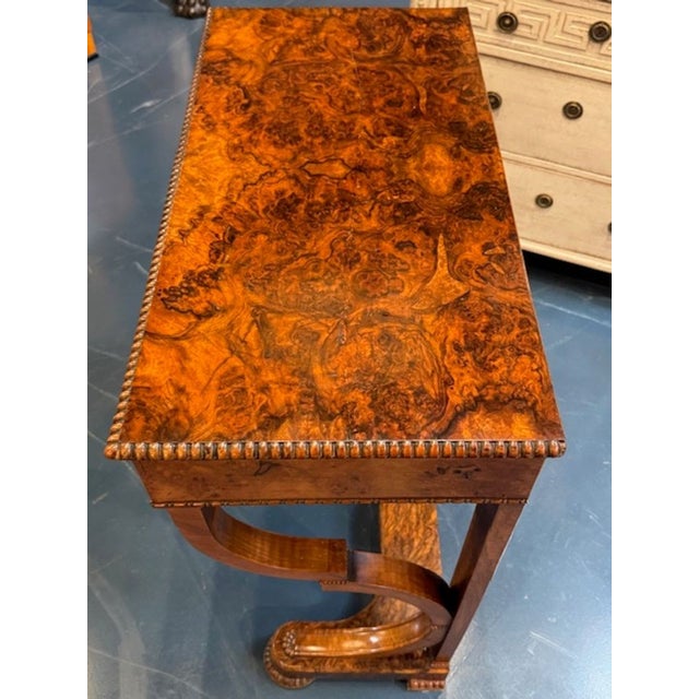 Biedermeier 19th Century Burl Walnut Biedermeier Console For Sale - Image 3 of 6