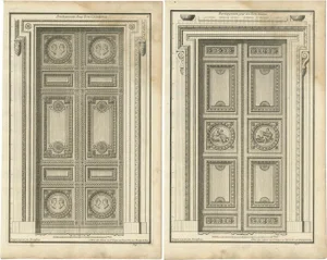 Jean-François De Neufforge, Archicture of Portico Designs, 1770, Prints, Set of 2
