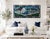 An exceptional four-panel Vietnamese lacquer wall installation featuring a hand-inlaid mother-of-pearl depiction of the...