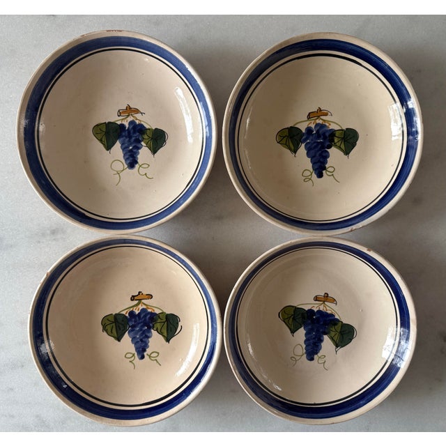 Set of 7 Lamas Ceramiche Grape Design Pottery Bowls For Sale - Image 4 of 11