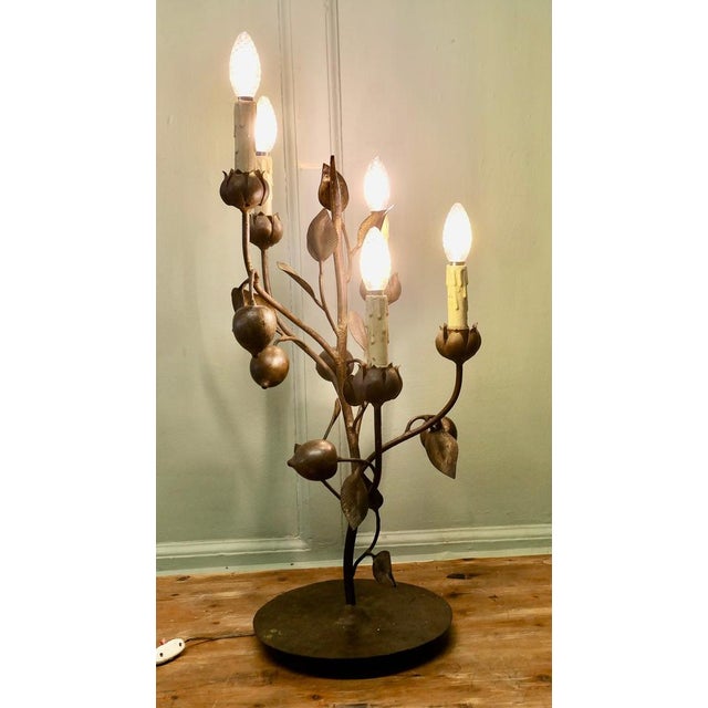 Large Italian Toleware Table Lamp, 1970 For Sale - Image 6 of 8