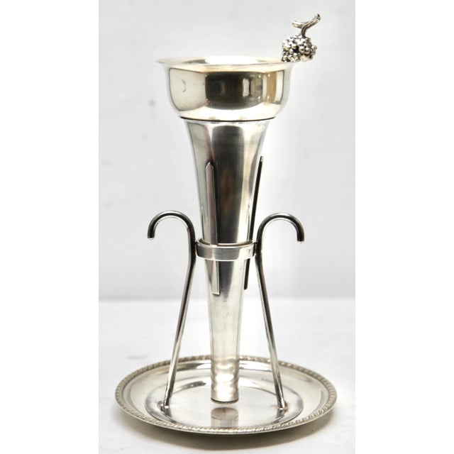 Silver Plated Wine Bar Funnel For Sale - Image 11 of 15