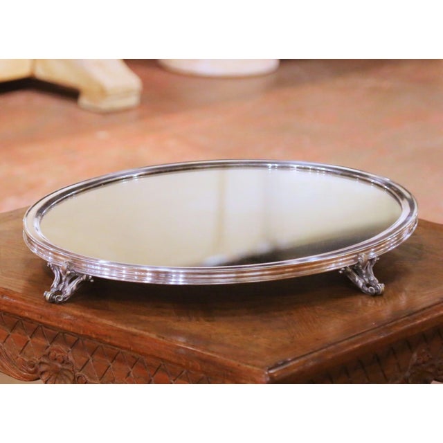 Late 19th Century 19th Century French Louis XVI Silvered Bronze Surtout De Table Stamped Baccarat For Sale - Image 5 of 8