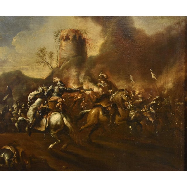 Francesco Graziani / Ciccio Napoletano, Battle with Knights, 1690, Oil on Canvas, Framed For Sale - Image 13 of 16
