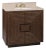 Currey & Company Morombe 36" Cocoa Travertine Vanity with Rectangular Undermount Sink For Sale