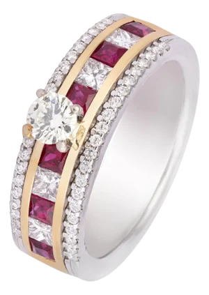 Diamond Ruby Ring in 18k gold