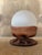 Table Lamp in Leather and Frosted Glass from Nova Tecno, Italy, 1970s For Sale - Image 9 of 9
