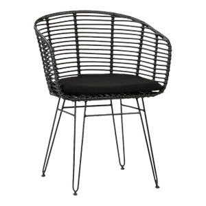 Outdoor Black Rattan Dining Chair