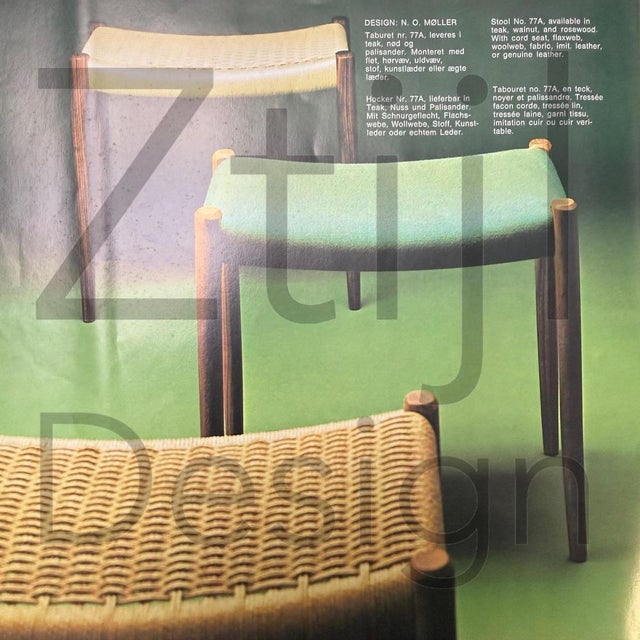 Wood Danish Model 77A Stool by Niels Otto Møller for J.L. Møllers Møbelfabrik, 1960s For Sale - Image 7 of 8