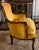 French Louis XV Bergere Chair Is Yellow Velvet and Down Seat, Signed For Sale - Image 4 of 15