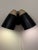 Mid-Century Modern Vintage Mid Century Modern Black and Gold Metal Double Cone Shade Plug-in Wall Sconce For Sale - Image 3 of 12