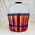 American 1980s America Arts & Crafts Patriotic Maple Slats Orchard Gathering Basket For Sale - Image 3 of 10