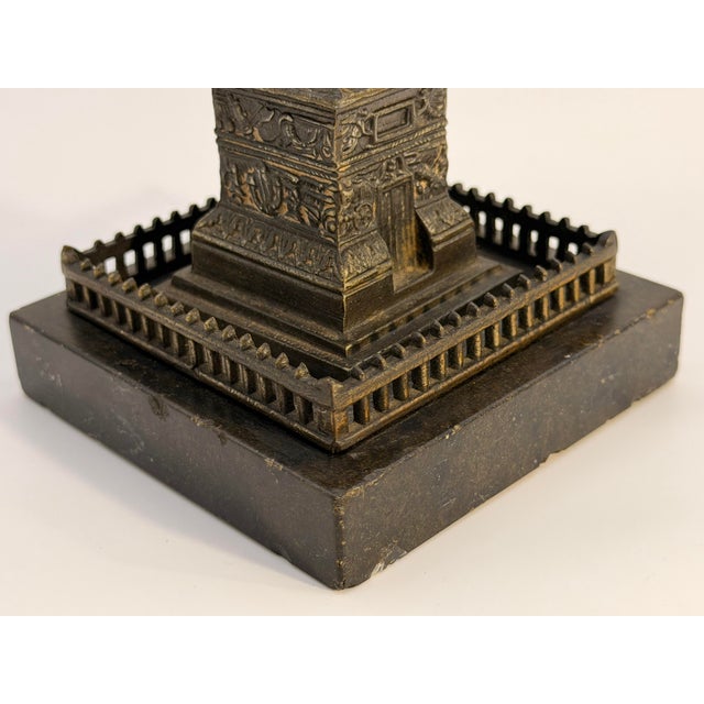 Mid 19th Century Antique French Grand Tour Bronze Model of the Vendome Column For Sale - Image 5 of 8