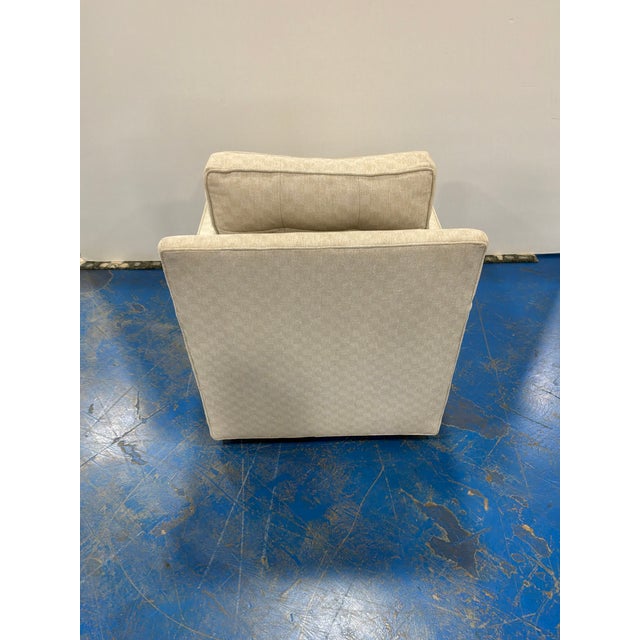 Off-white Theodore Alexander Swivel Trac Arm Chair For Sale - Image 8 of 8