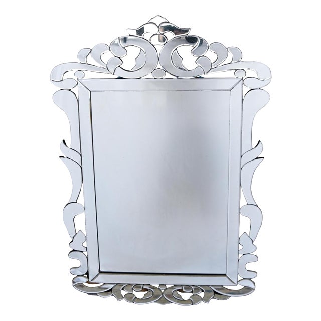 Art Nouveau Style Wall Mirror with Ornate Glass Frame, 1930 For Sale