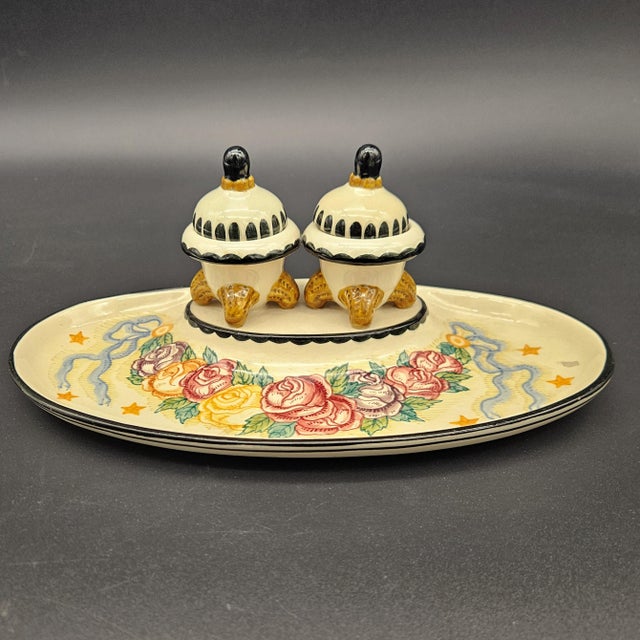 Ceramic Ceramic Inkwell with Shelf by Kusche for Karlsruhe Majolica, 1916-1922 For Sale - Image 7 of 7