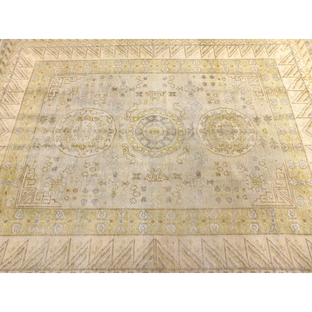 2000 - 2009 Vintage Hand Knotted Khotan Style Rug. 7'8"x 10'2" For Sale - Image 5 of 18