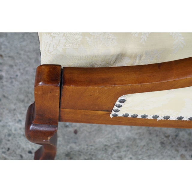 Antique 19th C. Mahogany Regency Empire Klismos Library Desk Gondola Arm Chair For Sale - Image 16 of 18