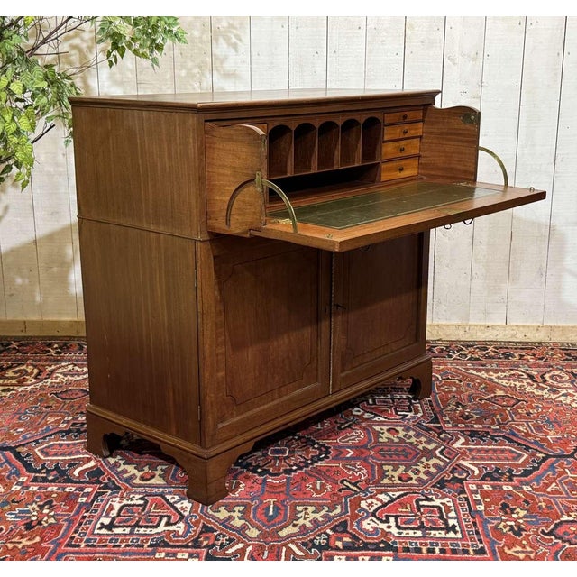 Brown 19th Century English Mahogany Secretary Chest of Drawers, 1890s For Sale - Image 8 of 18