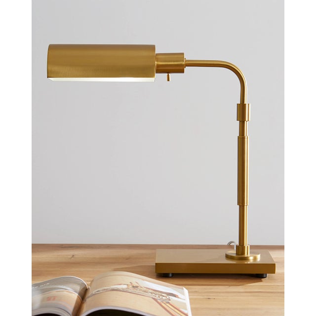 2020s Chapman & Myers by Visual Comfort Studio Kenyon Task Table Lamp, Burnished Brass For Sale - Image 5 of 6