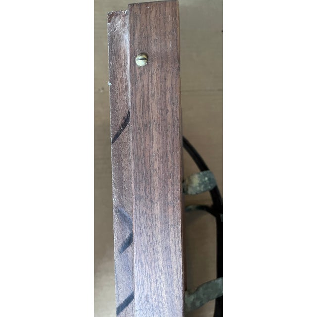 Brown Antique Pot Holder or Coat Rack With 4 Delft Like Blue and White Tiles - Handmade and Mounts on Wall For Sale - Image 8 of 13