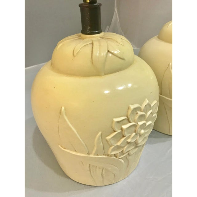 1960s 1960s Large Mid Century Ceramic Lamps - a Pair For Sale - Image 5 of 10