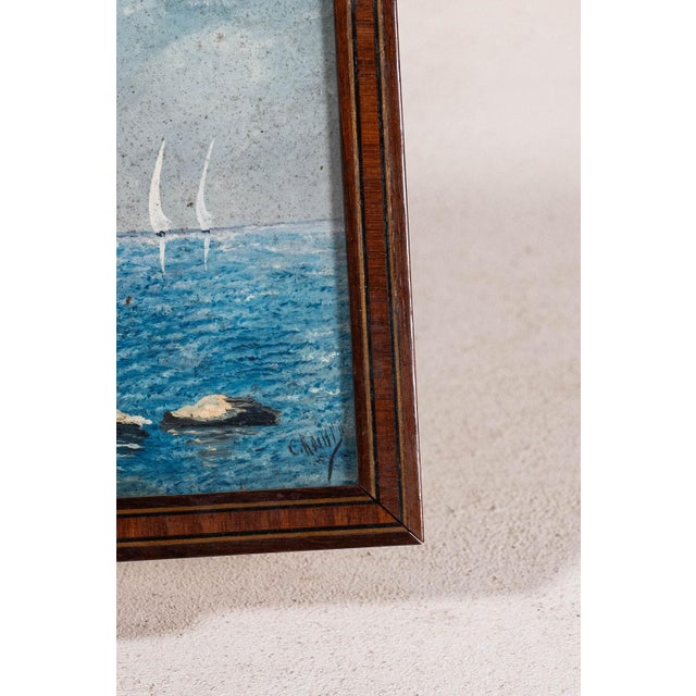 Mid 20th Century Original Oil on Board Landscape With Fisherman For Sale - Image 4 of 6