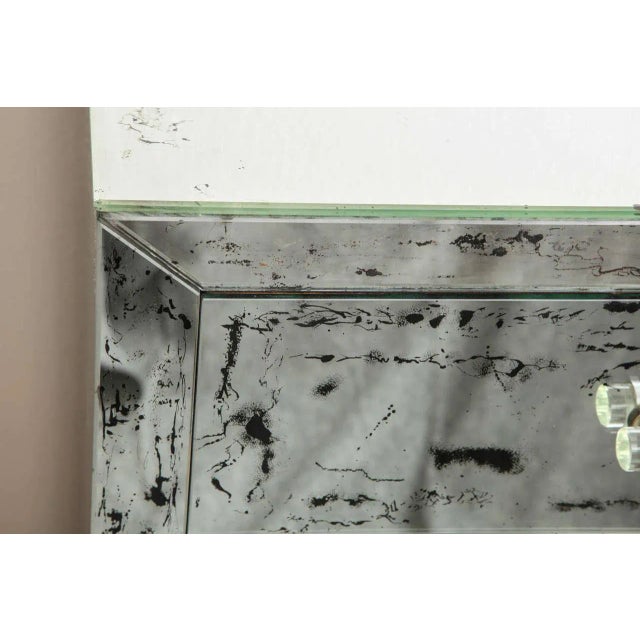 Mid 20th Century Antique-Mirrored Chest With Lucite Handles, C. 1940s For Sale - Image 5 of 12