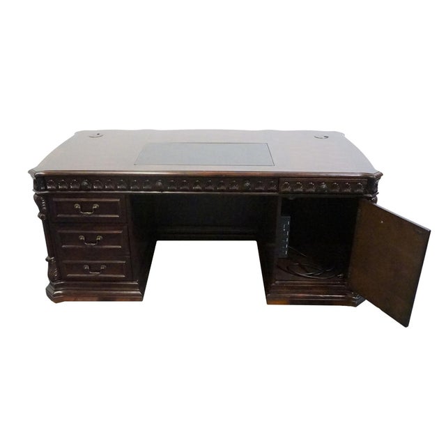 Wood Coaster Furniture Tucker Collection Walnut Contemporary Traditional 72" Executive Computer Desk For Sale - Image 7 of 12