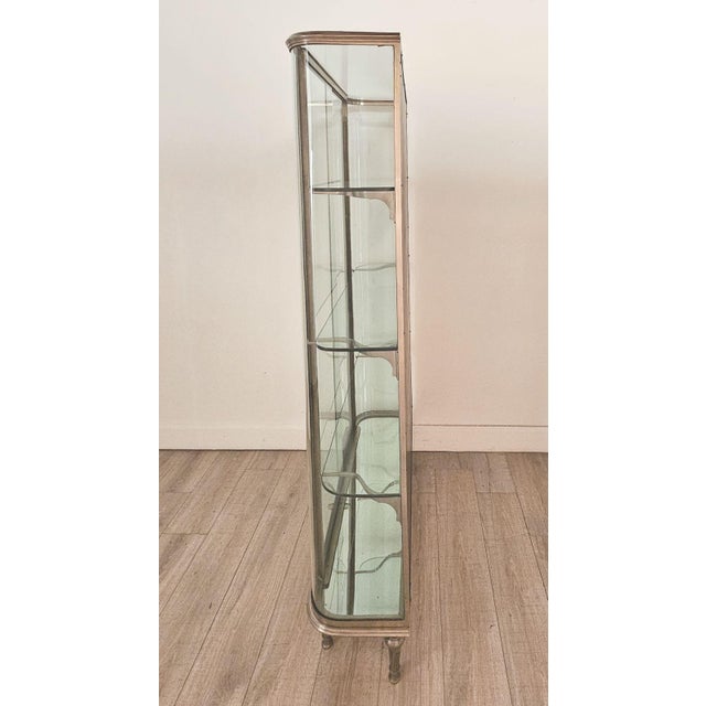 French Brushed Steel Mirrored French Display Case / Vitrine, Circa 1920 For Sale - Image 3 of 6