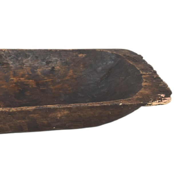 Farmhouse Antique Hand Carved Dough Harvest Bowl For Sale - Image 3 of 8