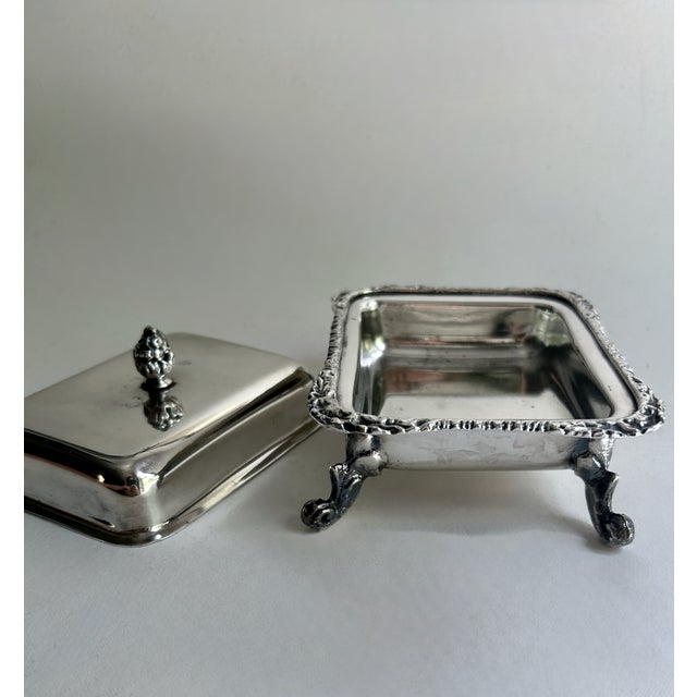 Vintage Seranco Silver Plate Covered Butter Dish For Sale - Image 9 of 18