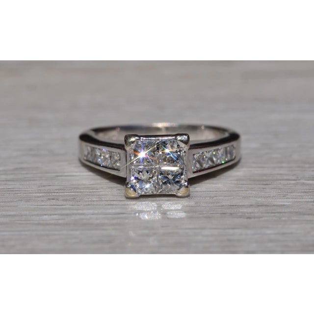 The Tiger: Infinity Set Princess Cut Diamond Engagement Ring in White Gold For Sale - Image 9 of 11