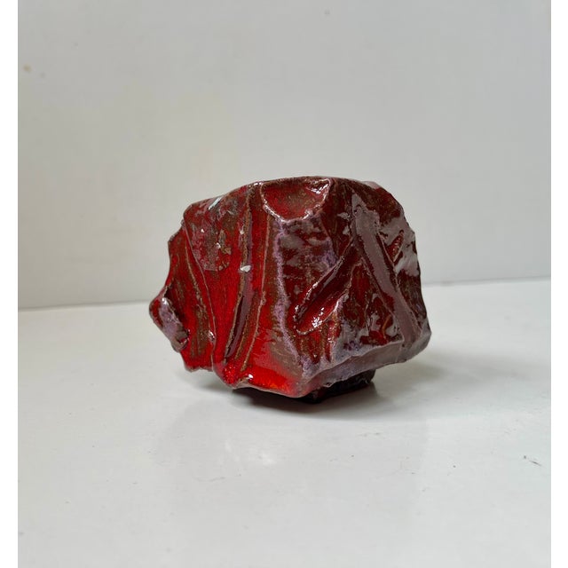 Icelandic Brutalist Vase with Volcanic Blood Glaze, 1970s For Sale - Image 6 of 9