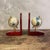 Bookends with Mahogany Globes and Brass Bases, 1980s, Set of 2 For Sale - Image 15 of 18