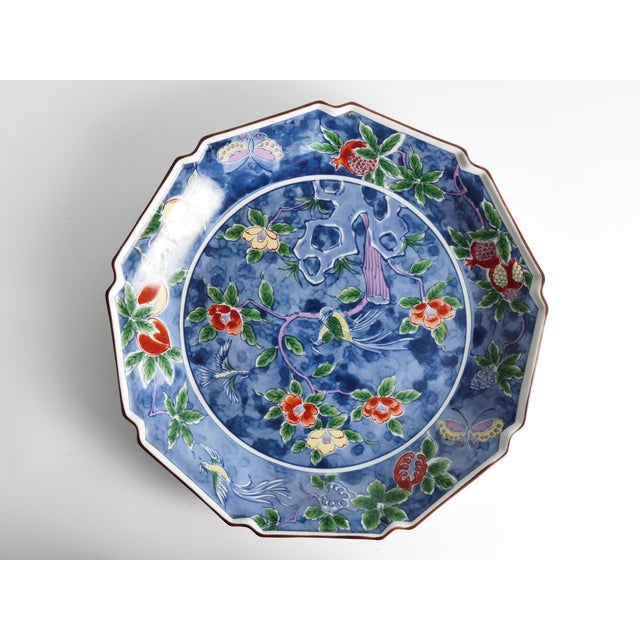 Exceptional Japanese Mino ware porcelain plate by Kozangama (Kozan Kiln), Maebata, from Tajimi City in Gifu Prefecture,...