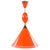 1960s Danish Modern Orange Metal Cone-Shaped Pendant Light by Poul Henningsen For Sale - Image 9 of 10