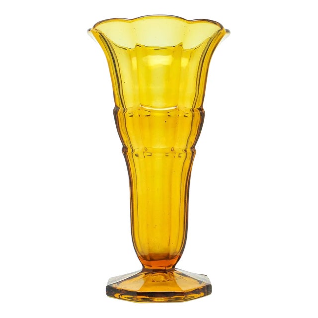 Art Deco Glass Vase from Val Saint Lambert, Belgium, 1950s For Sale