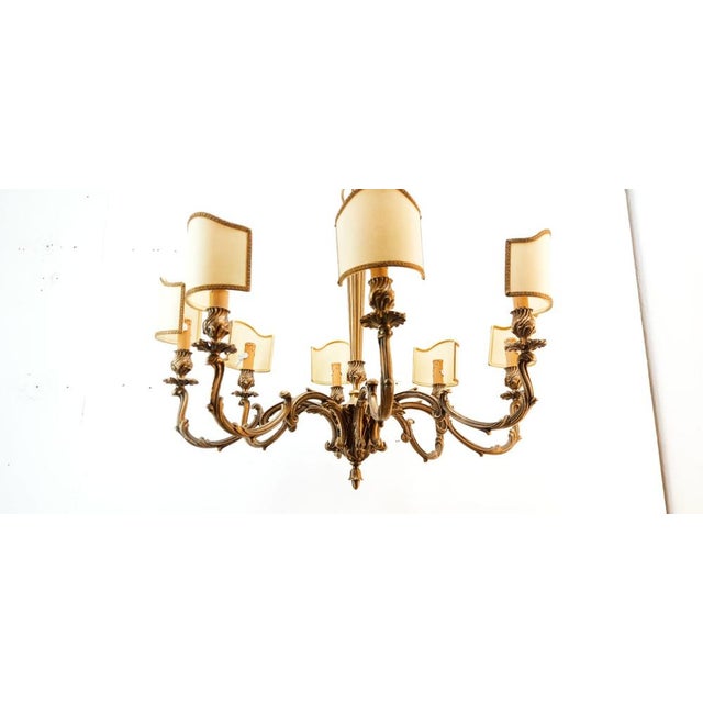 Vintage Chandelier with Parchment Fans For Sale - Image 5 of 18