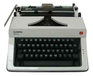 Olympia Monica Portable Typewriter with Case, UK, 1979