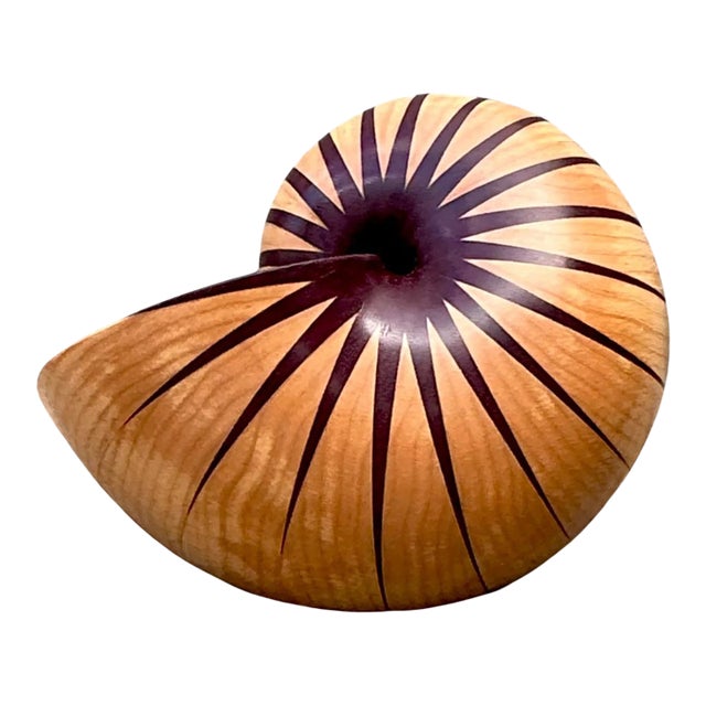Vintage Handcrafted Wood Nautilus Form For Sale