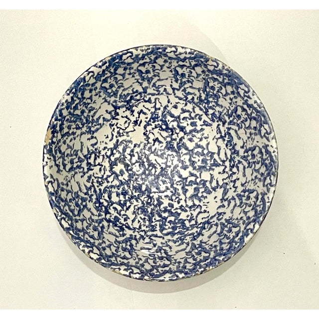 Hollywood Regency Antique Italian Pottery Blue White Bowl For Sale - Image 3 of 10