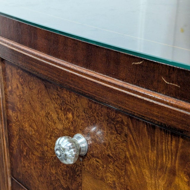Wood Thomasville Bow Front Burl Veneer Sideboard Buffet For Sale - Image 7 of 11