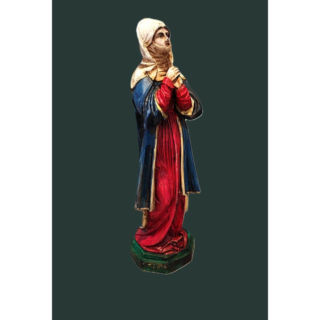 Madonna Dolorosa, Polychrome Wood Sculpture, 1800s, Wood For Sale - Image 6 of 11