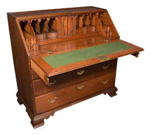 Large Antique Fall-Front Bureau, English, Oak, Writing Cabinet, Georgian, c.1780