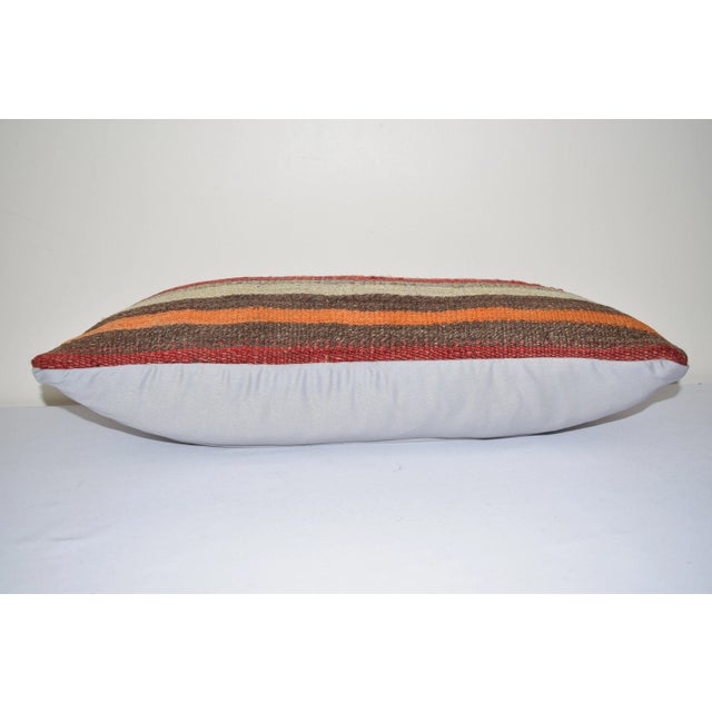 Striped Wool Kilim Pillow Cover For Sale - Image 4 of 5