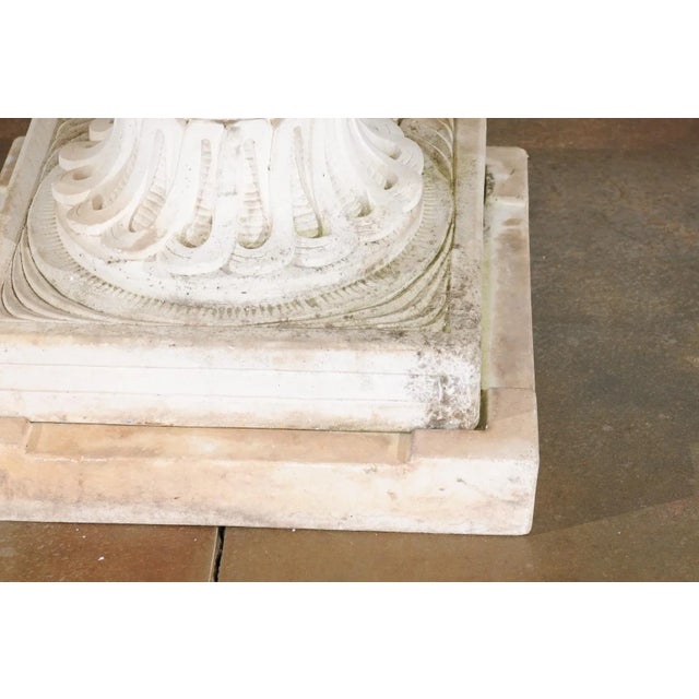 English Vintage 20th Century Cast Stone Fountain with Scoop and Foliage Motifs For Sale - Image 4 of 13