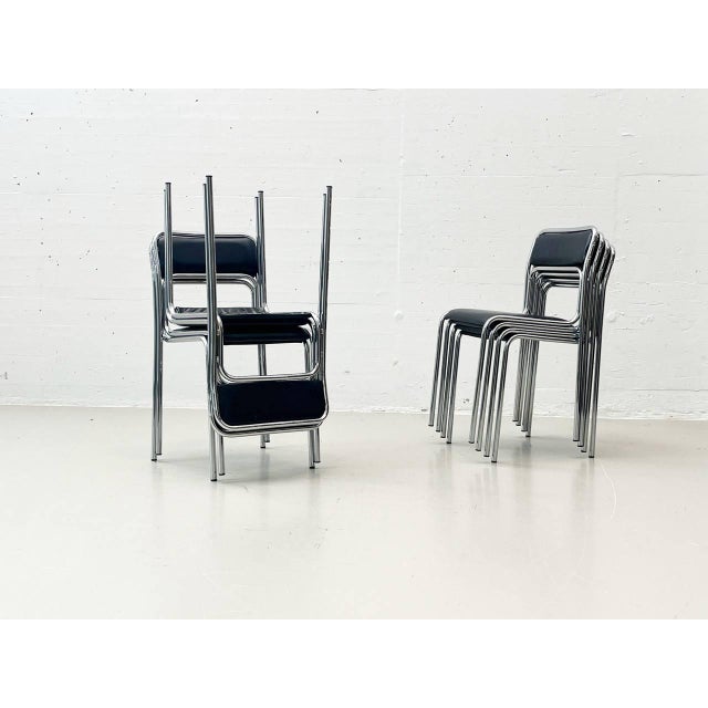Vintage Italian Bauhaus-Style Stackable Chair, 1980s For Sale - Image 13 of 15