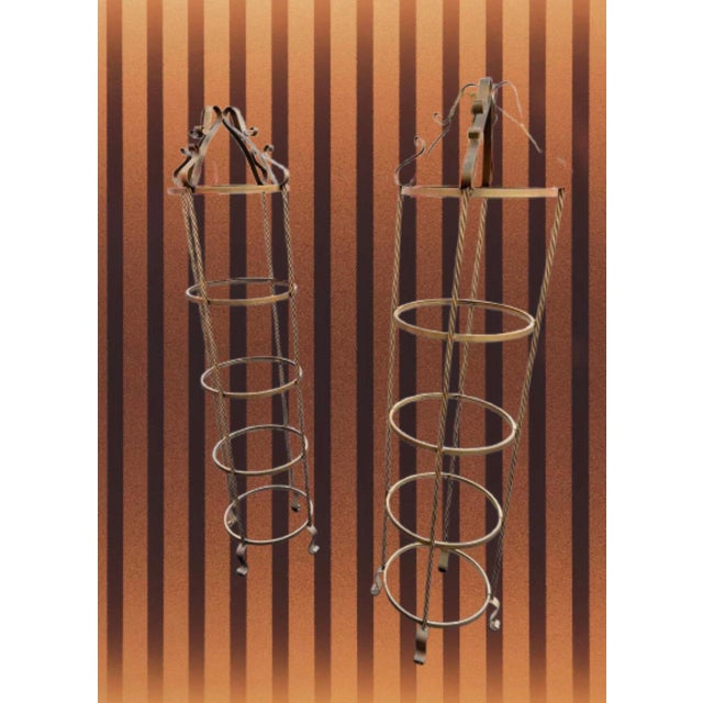 Metal Mid 20th Century Italian 4 - Tier Twisted Wrought Iron Gilt Rope Étagères Display Shelf - A Pair For Sale - Image 7 of 10