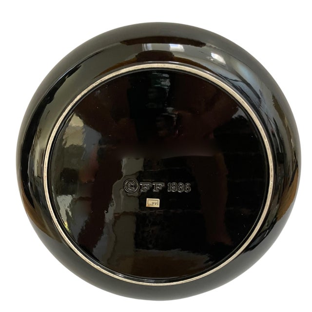 1980 Fitz & Floyd Black Soup Tureen With Lid, Underplate and Ladle - 4 PCS For Sale - Image 11 of 12